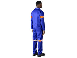 Safety Polycotton Boiler Suit - Reflective Arms & Legs - Orange Tape
