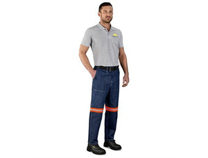Cast Premium 100% Cotton Denim Pants - Reflective Legs - Orange Tape