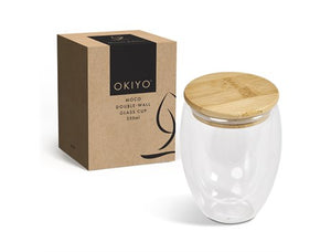 Okiyo Moco Glass & Bamboo Double-Wall Cup - 350ml