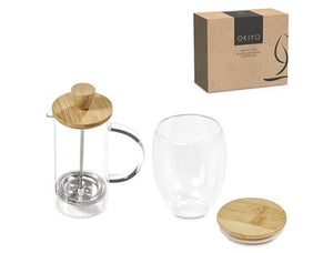 Okiyo Aibo Glass & Bamboo Coffee Set