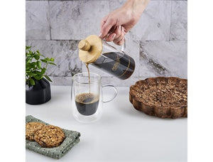 Okiyo Osu Glass & Bamboo Coffee Plunger - 350ml