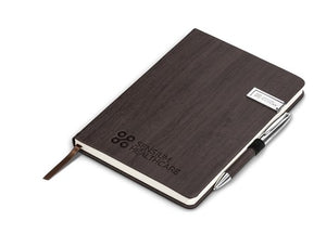 Oakridge A5 Hard Cover USB Notebook - 8GB - Brown