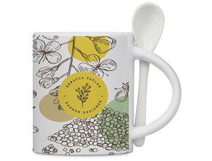 Eden Sublimation Ceramic Coffee Mug & Spoon Set - 320ml