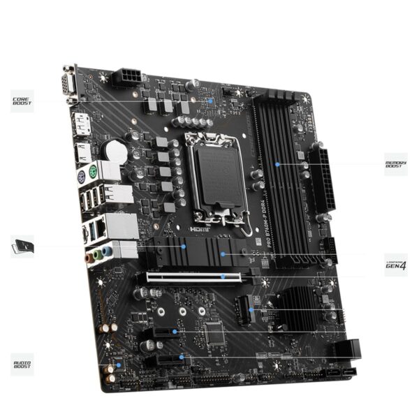 MSI Pro B760M-P DDR4 Intel LGA 1700 micro ATX Motherboard - Image 2