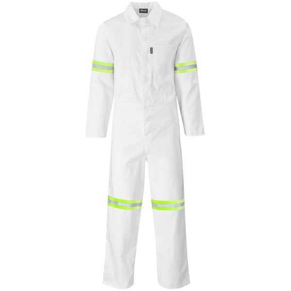 Safety Polycotton Boiler Suit - Reflective Arms & Legs - Yellow Tape - Image 2
