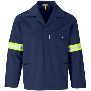 Site Premium Polycotton Jacket - Reflective Arms - Yellow Tape