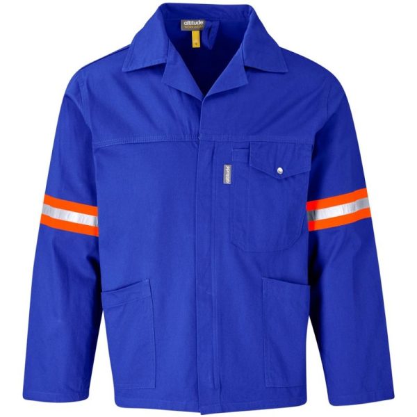 Artisan Premium 100% Cotton Jacket - Reflective Arms - Orange Tape - Image 2