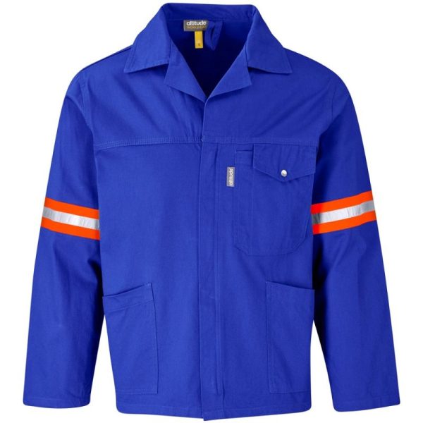 Artisan Premium 100% Cotton Jacket - Reflective Arms & Back - Orange Tape - Image 2