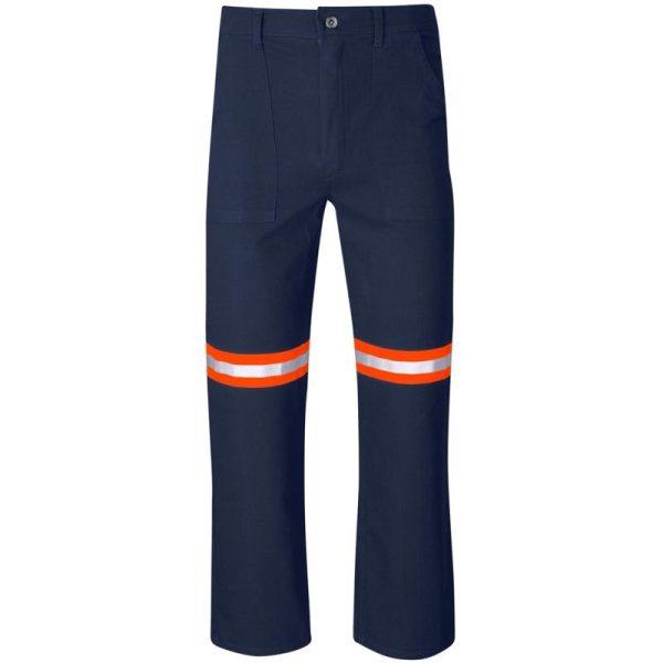 Artisan Premium 100% Cotton Pants - Reflective Legs - Orange Tape - Image 3