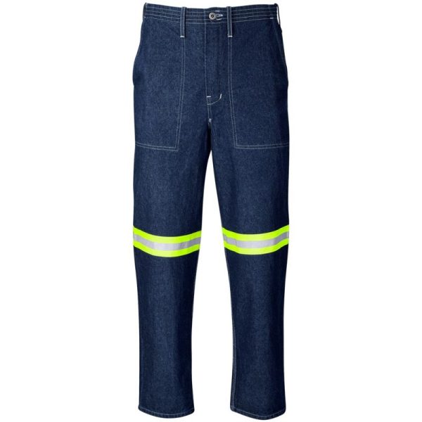 Cast Premium 100% Cotton Denim Pants - Reflective Legs - Yellow Tape - Image 2