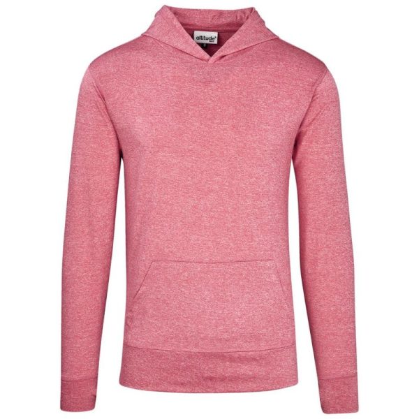 Mens Fitness Lightweight Hooded Sweater - Red - Image 2