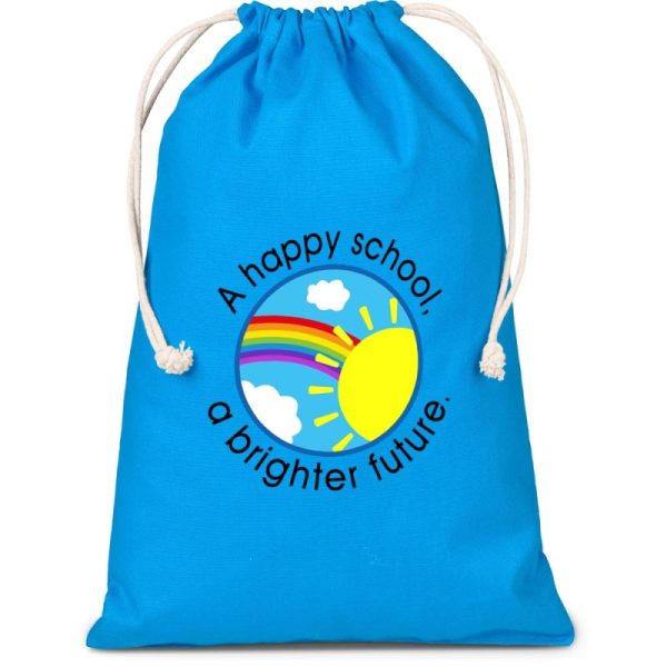 Altitude Allsorts Maxi Cotton Drawstring Pouch - Cyan - Image 2