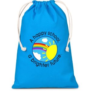 Altitude Allsorts Maxi Cotton Drawstring Pouch - Cyan