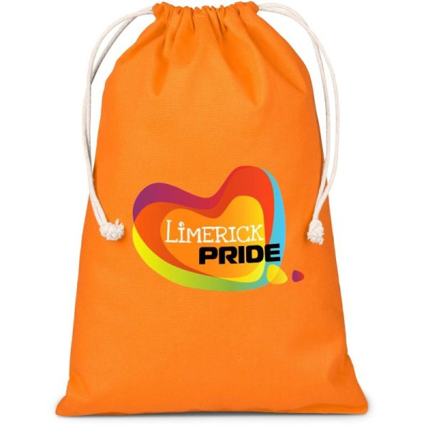 Altitude Allsorts Maxi Cotton Drawstring Pouch - Orange - Image 2