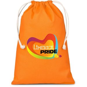 Altitude Allsorts Maxi Cotton Drawstring Pouch - Orange