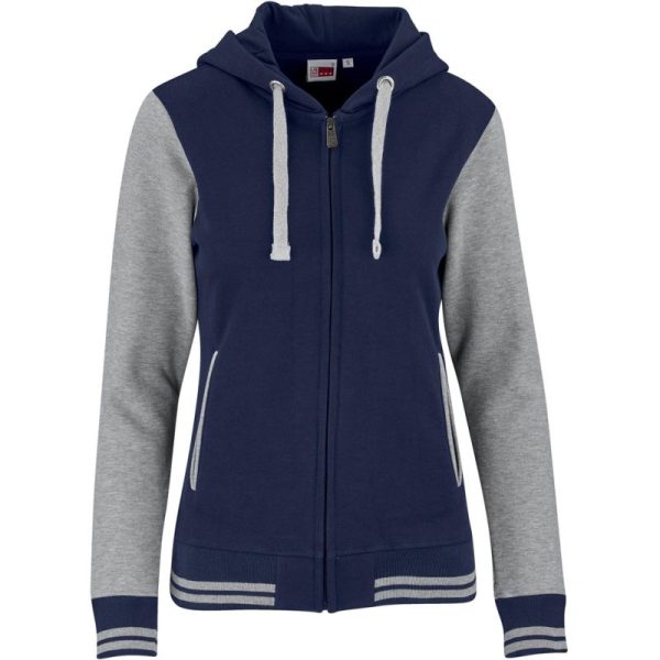 Ladies Princeton Hooded Sweater - Navy - Image 2
