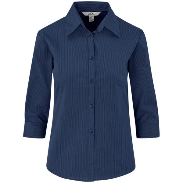 Ladies 3/4 Sleeve Micro Check Shirt - Image 2