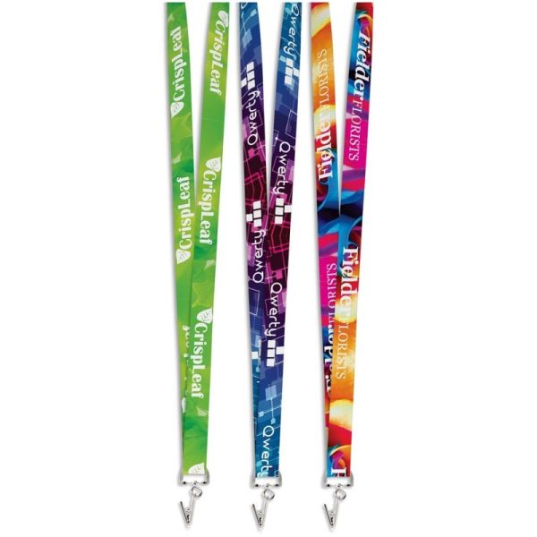 Crocodile Clip Double-Sided Sublimation Petersham Lanyard - Image 2