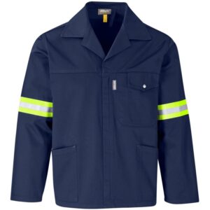 Site Premium Polycotton Jacket - Reflective Arms & Back - Yellow Tape