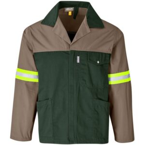 Site Premium Two-Tone Polycotton Jacket - Reflective Arms & Back - Yellow Tape
