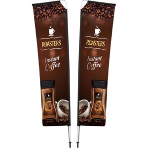 Legend 3M Sublimated Telescopic Double-Sided Flying Banner - 1 complete unit