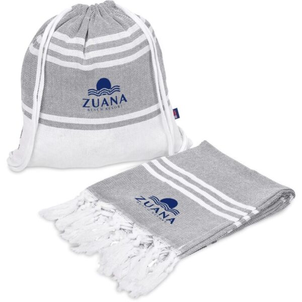US Basic Santa Cruz Cotton-Rich Beach Towel & Drawstring Bag - Image 2