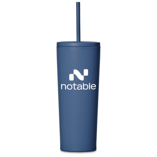Kooshty Concorde Stainless Steel & Plastic Double-Wall Tumbler & Straw - 720ml - Image 2