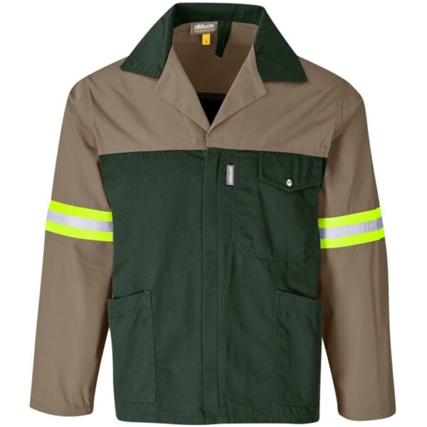 Site Premium Two-Tone Polycotton Jacket - Reflective Arms - Yellow Tape - Image 2