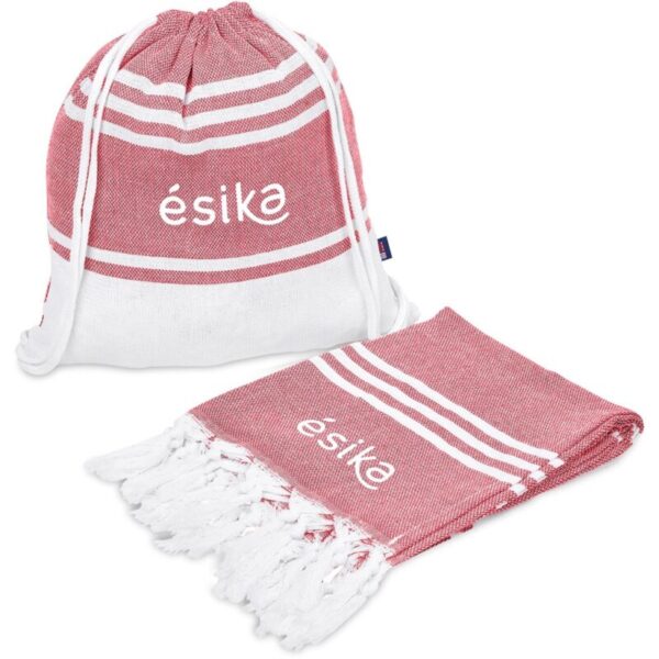 US Basic Santa Cruz Cotton-Rich Beach Towel & Drawstring Bag - Image 3