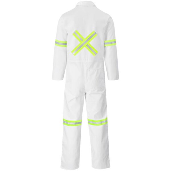 Safety Polycotton Boiler Suit - Reflective Arms Legs & Back - Yellow Tape - Image 2