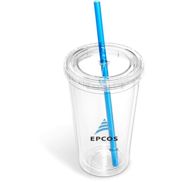 Malibu Double-Wall Frosted Straw Tumbler - Image 2