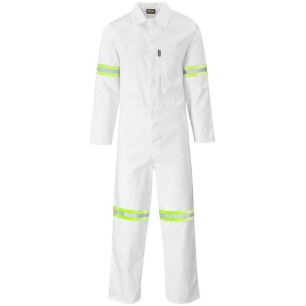 Safety Polycotton Boiler Suit - Reflective Arms & Legs - Yellow Tape - Image 2