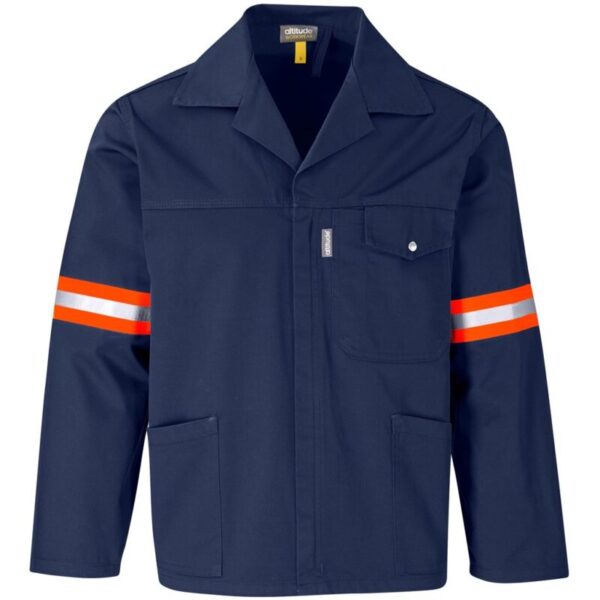 Site Premium Polycotton Jacket - Reflective Arms & Back - Orange Tape - Image 2