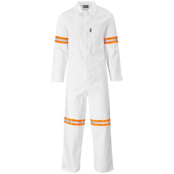 Safety Polycotton Boiler Suit - Reflective Arms & Legs - Orange Tape - Image 2