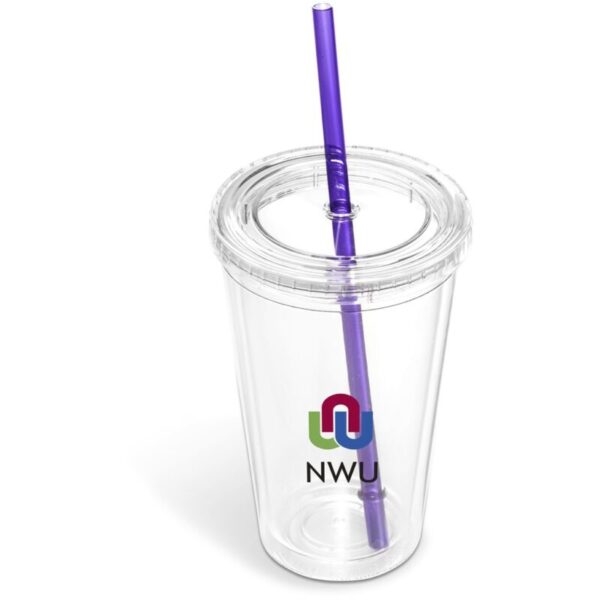 Malibu Double-Wall Frosted Straw Tumbler - Image 3