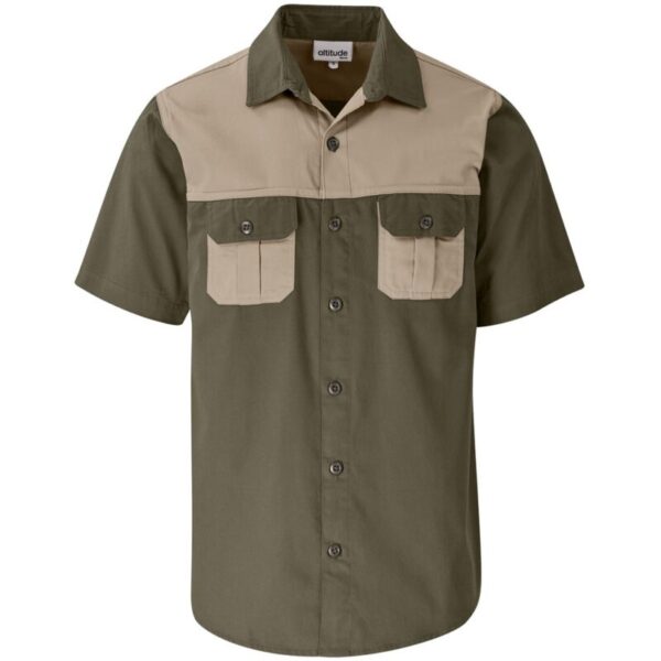 Mens Short Sleeve Serengeti 2-Tone Bush Shirt - Image 3