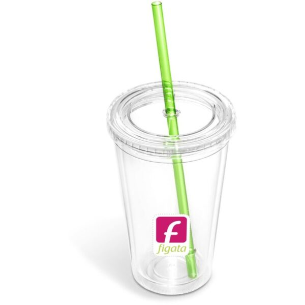 Malibu Double-Wall Frosted Straw Tumbler - Image 4